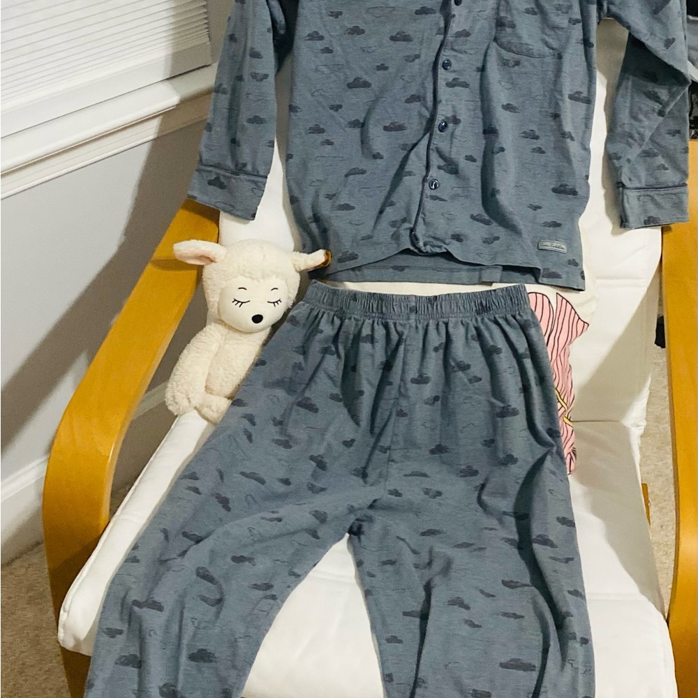 Kids Blue Cloud Print Pajama Set